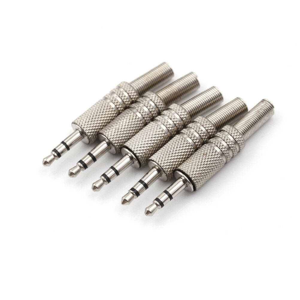 5PCS 3.5mm 3 Pole Headphone Audio Jack Male Plug Soldering Connector Ne.l8