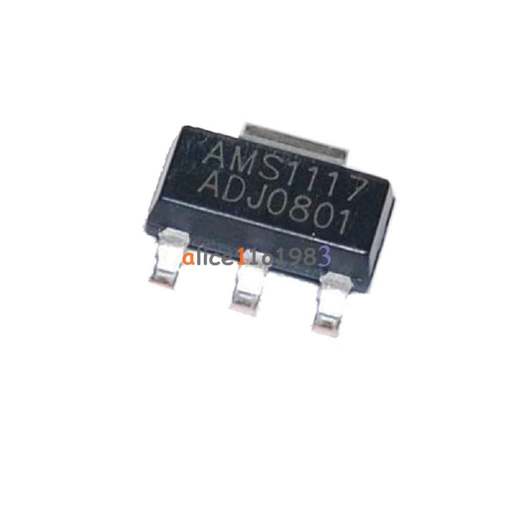 50PCS AMS1117-ADJ LM1117-ADJ AMS1117 LM1117 IC 1A Voltage Regulator SOT-223