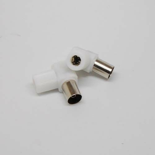 Right Angle RF Coaxial TV Aerial Female Connector Plug, 90 Degrees Freeview COAX