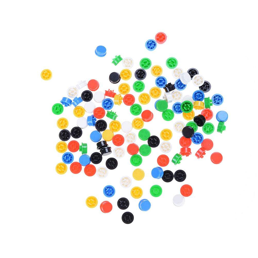 100x Round Mixed Color Tactile Button Caps Kit For 12x12x7.3MM Tact Switc.l8