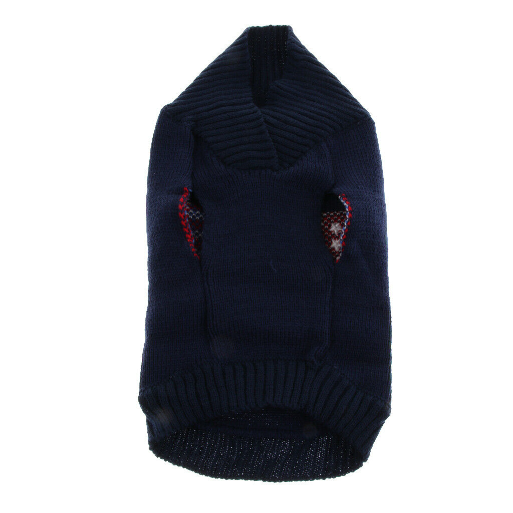 Pet Dog Puppy Blue Sweater Autumn Winter Clothes Warm Jumper Costume   XS