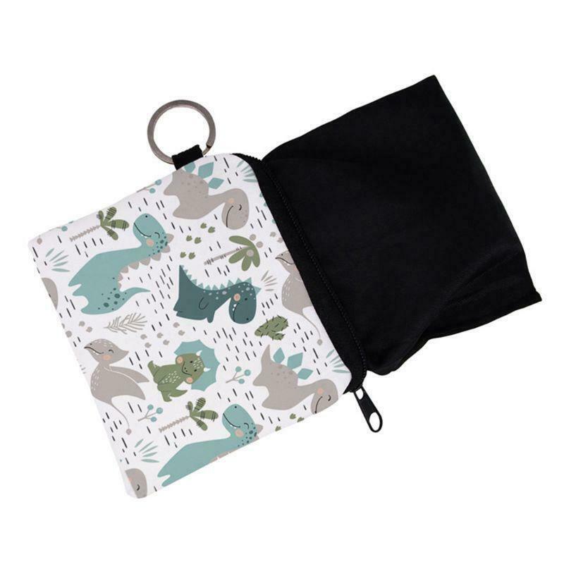 Unisex Cartoon Dinosaur Pattern Coin Card Key Ring Wallet Pouch Mini Purse Small