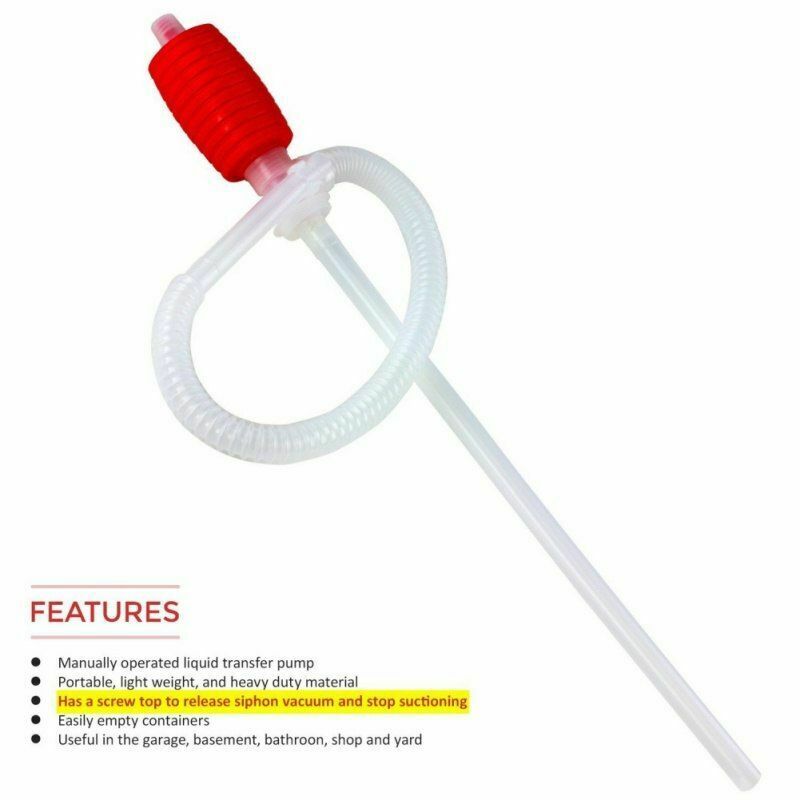 2-Piece Gasoline  Pump Manual Siphon Pumping Kit Car Emergency Supplies
