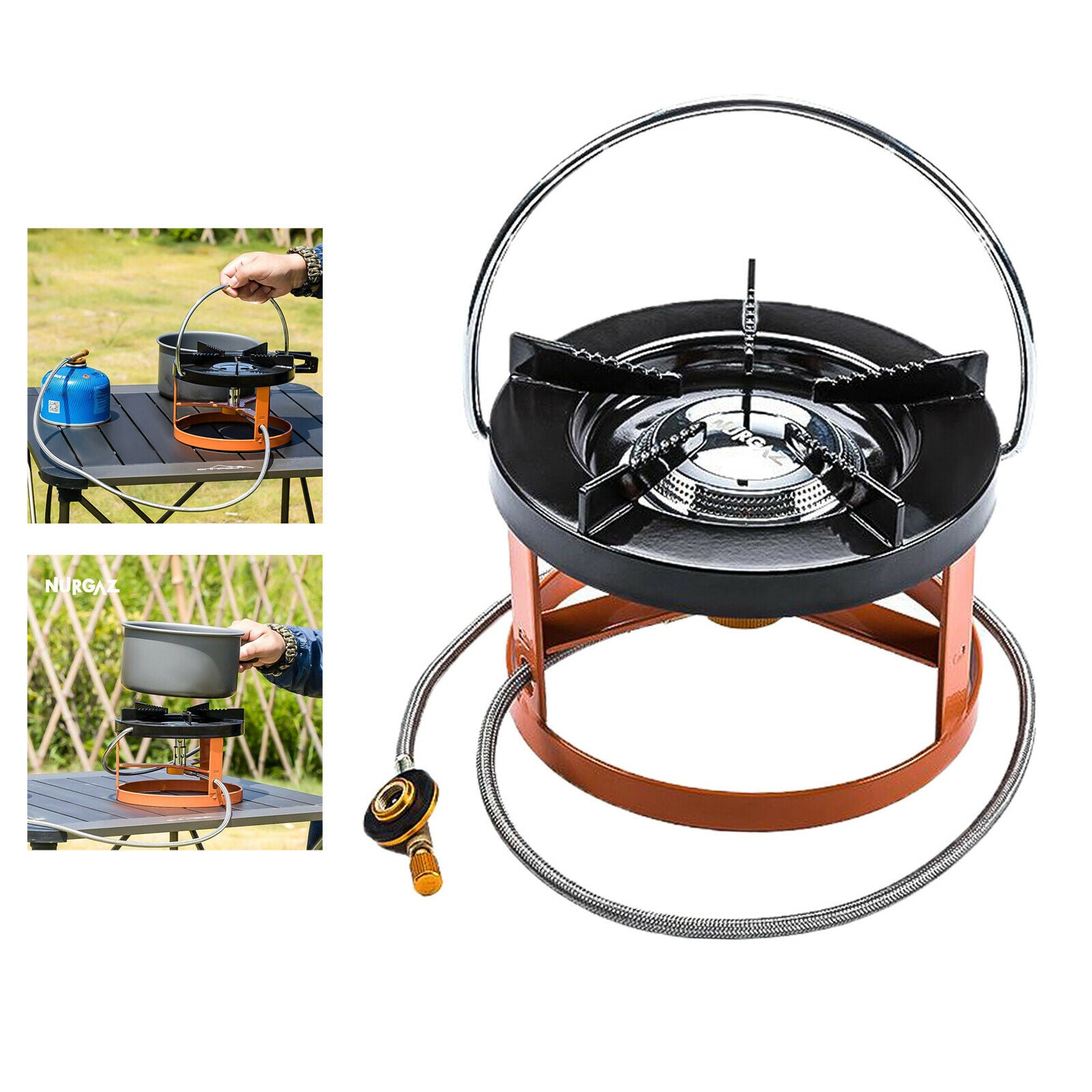 Split Type Camping Stove Mini Cookout Burner Furnace Propane Gas BBQ Cooker