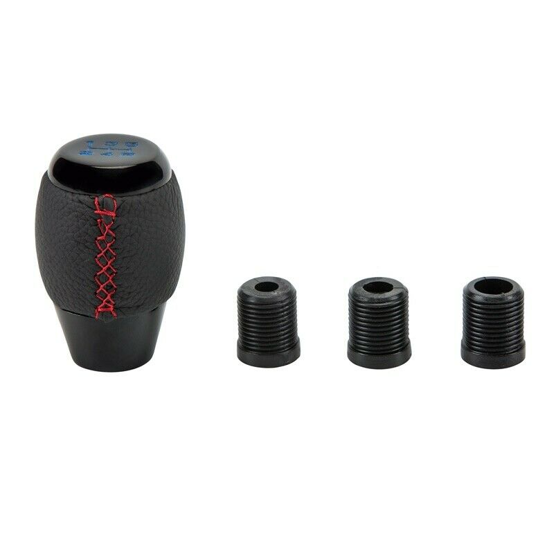 5Speed Universal Car Gear Shift Knob Shifter Lever Blue Leather Red Letter