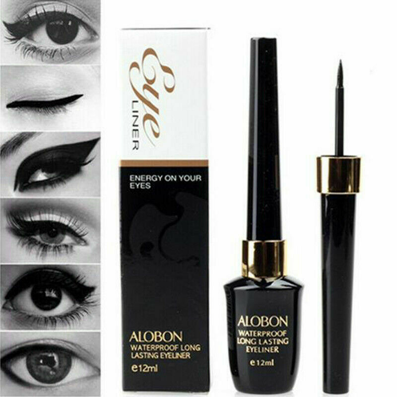 Black Make Up Liquid Eyeliner Waterproof Eye Liner Pencil Pen Comestics Set 12ml