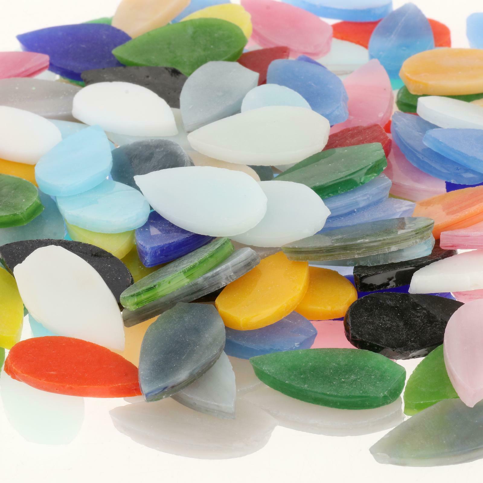 150Pack Mixed Colors Mosaic Tiles Stained Glass Stepping Stones Decoration
