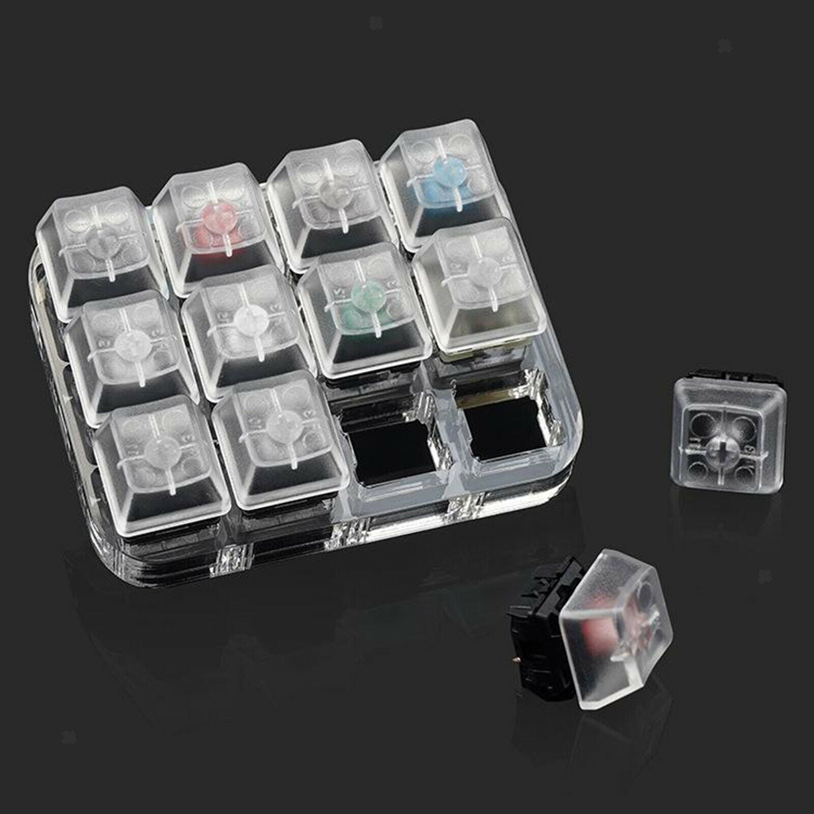 3x4 12 Cherry MX Mechanical 12 Key Switch Tester Kit Translucent Keycaps