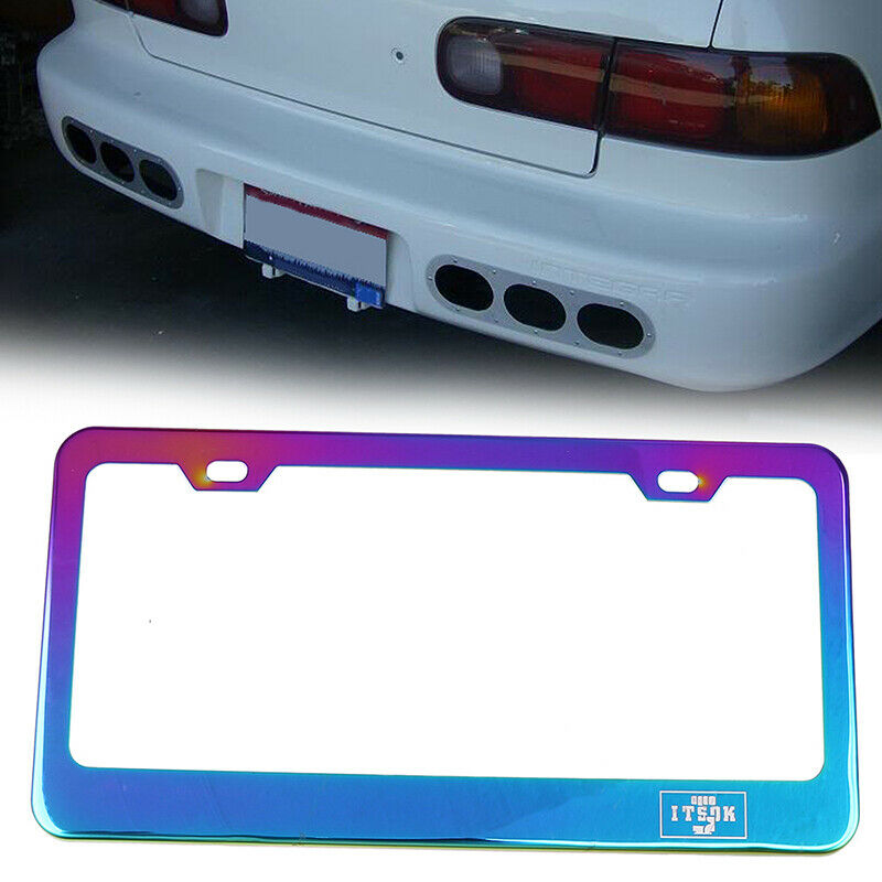 Chrome Stainless Steel Metal License Plate Frame Tag Cover Universal For USA/CAN