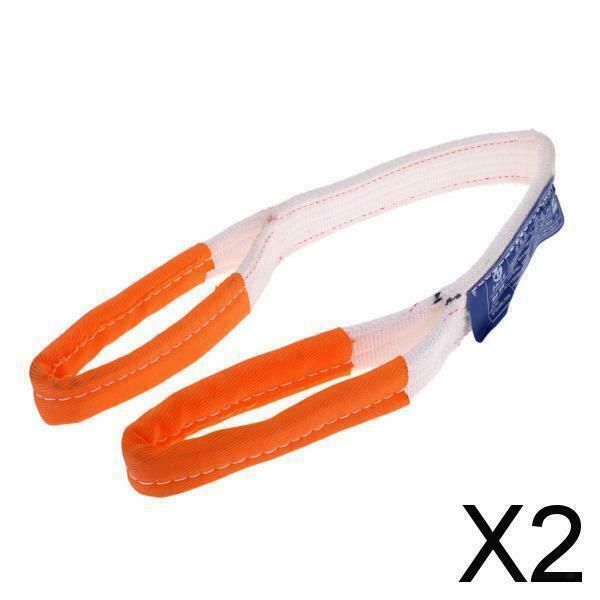 2X Heavy Duty Tree Saver Tow Strap Towing Pull Rope Cable Road Recovery 2Ton 1m
