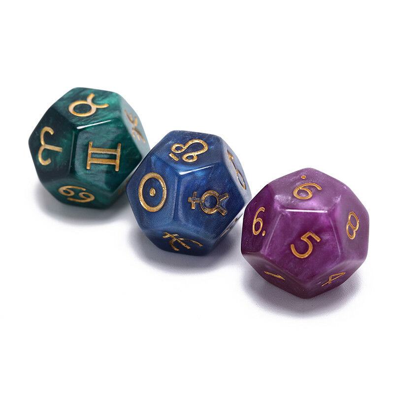 3pcs dice astrological creative dice set multi-faceted acrylic dice for fun *IA