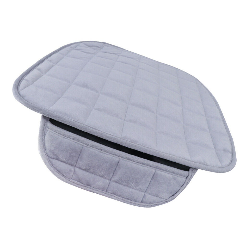 1 Front & Rear Square Row Car Auto Winter Plush Antiskid Seat Cover Pad Gray