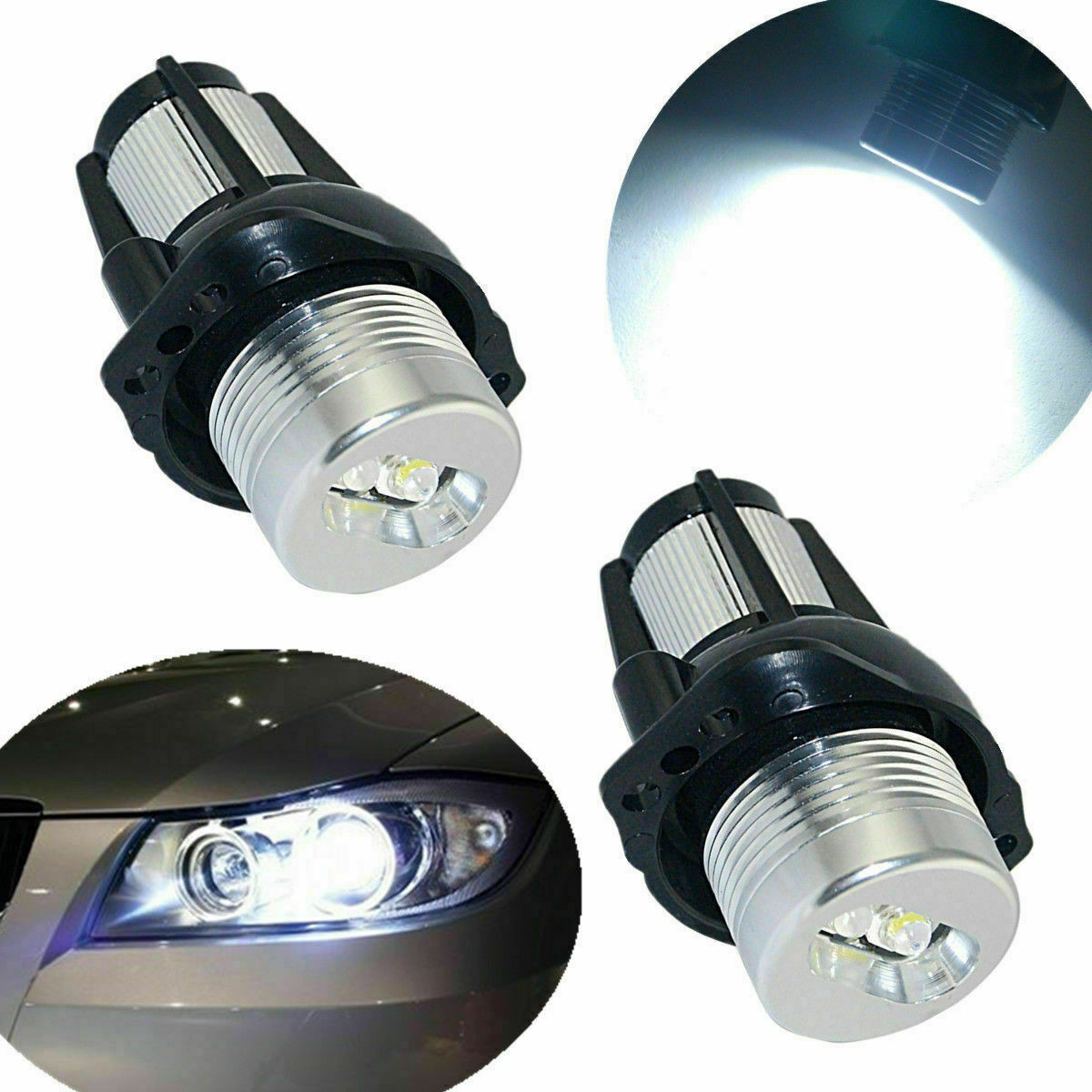 6000K LED Angel Eyes Halo Ring Marker Light Bulb Lamp For BMW E90 E91 Error Free