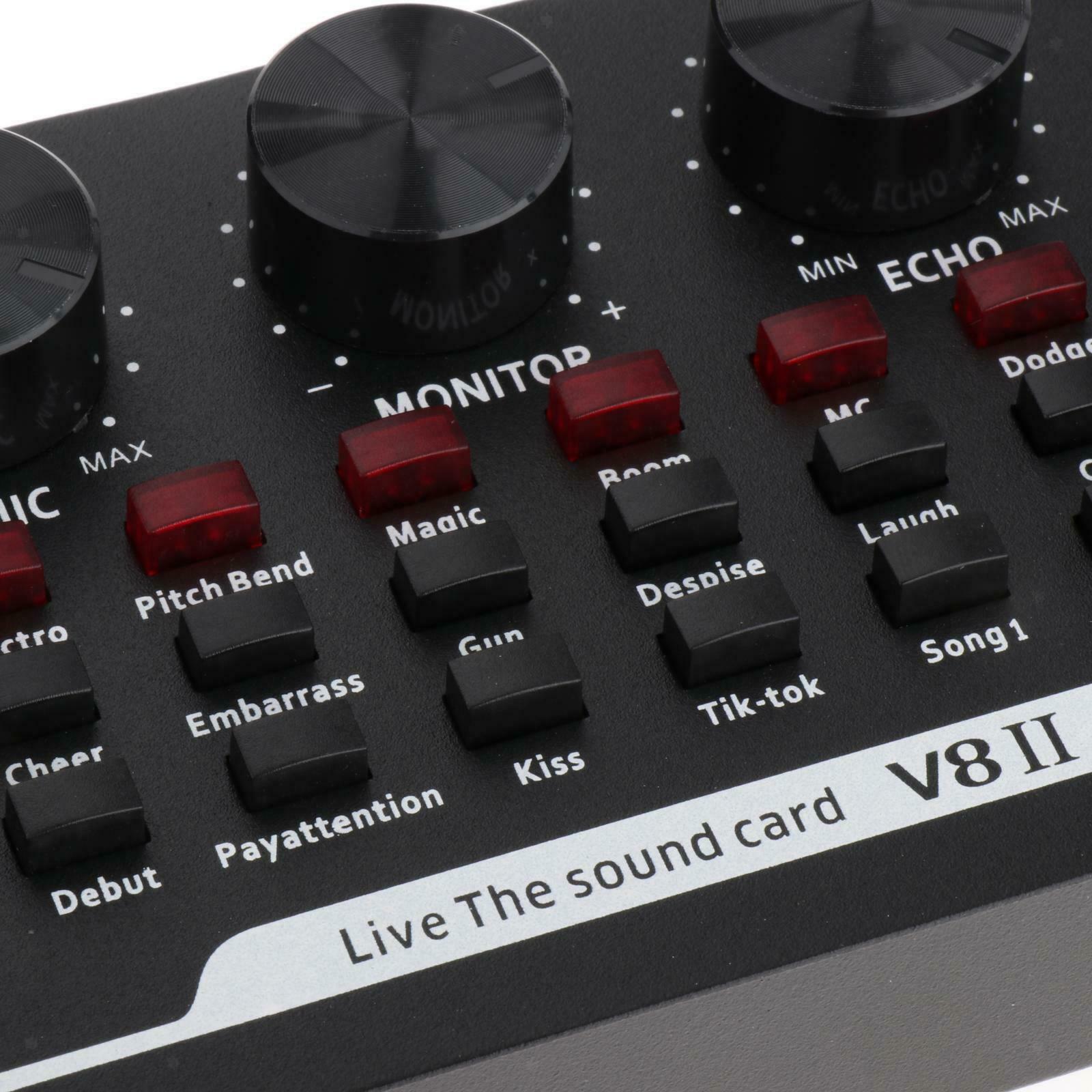 Portable Live Sound Card Live Stream Audio Mixer for Laptop Studio Recording