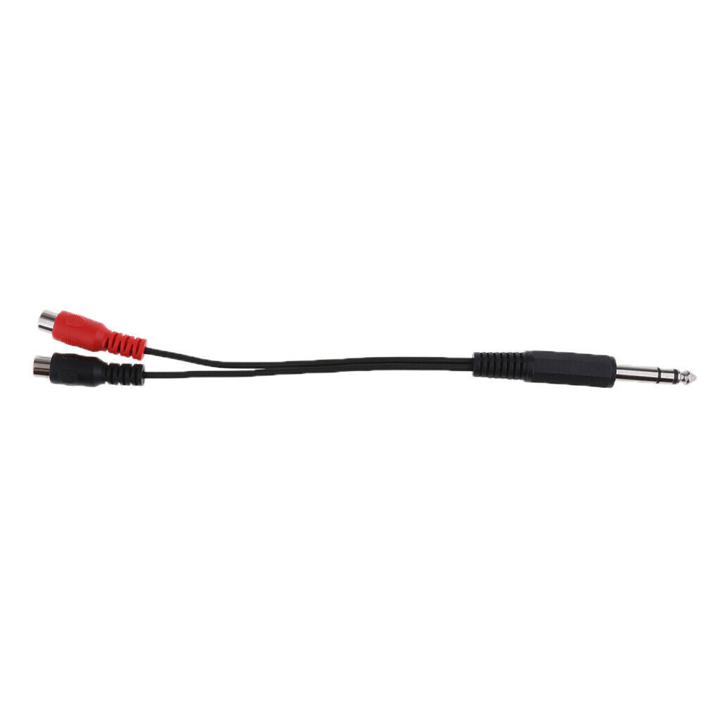 6.35mm Male Plug to 2-Female RCA   Audio Adapter Cable - 200mm/ 0.66 Feet
