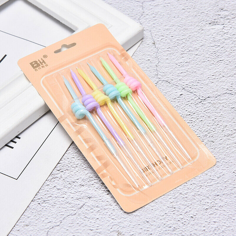 Birthday Candle Curve Spiral Thread Candle Rainbow Color Cake Decorati.l8