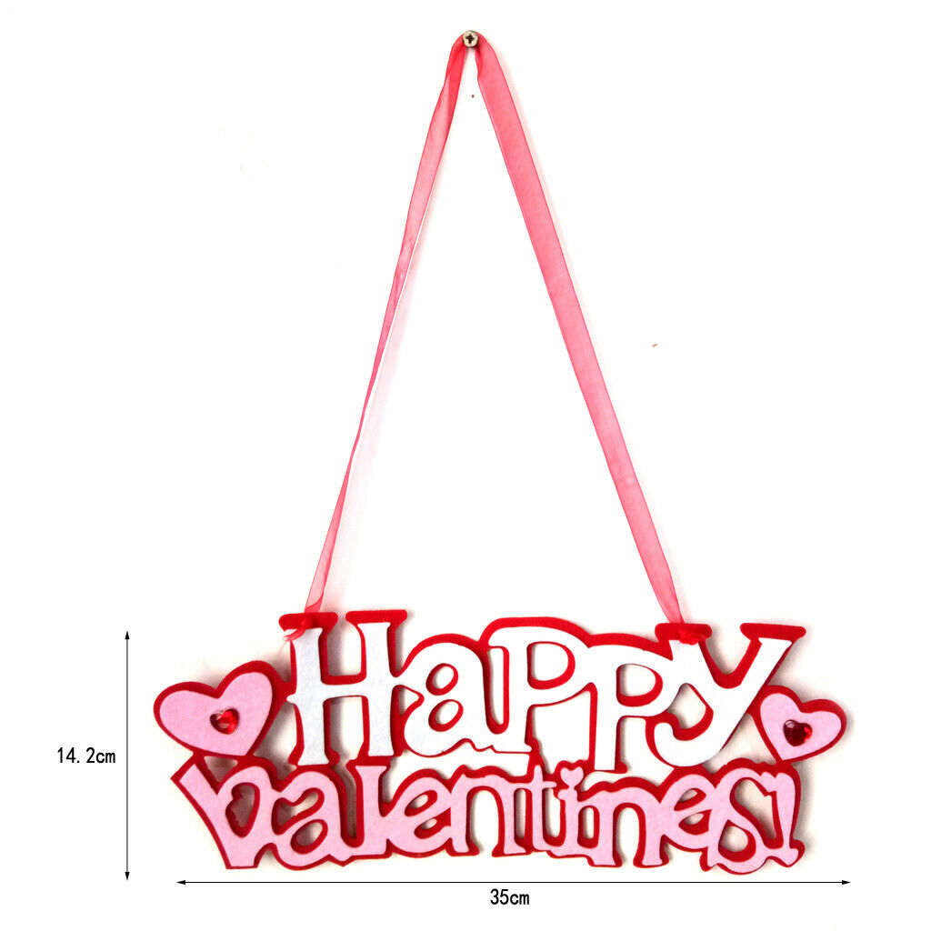 Romantic Non-woven Happy Valentines Home Decor Wall Door Hanging Sign Plaue