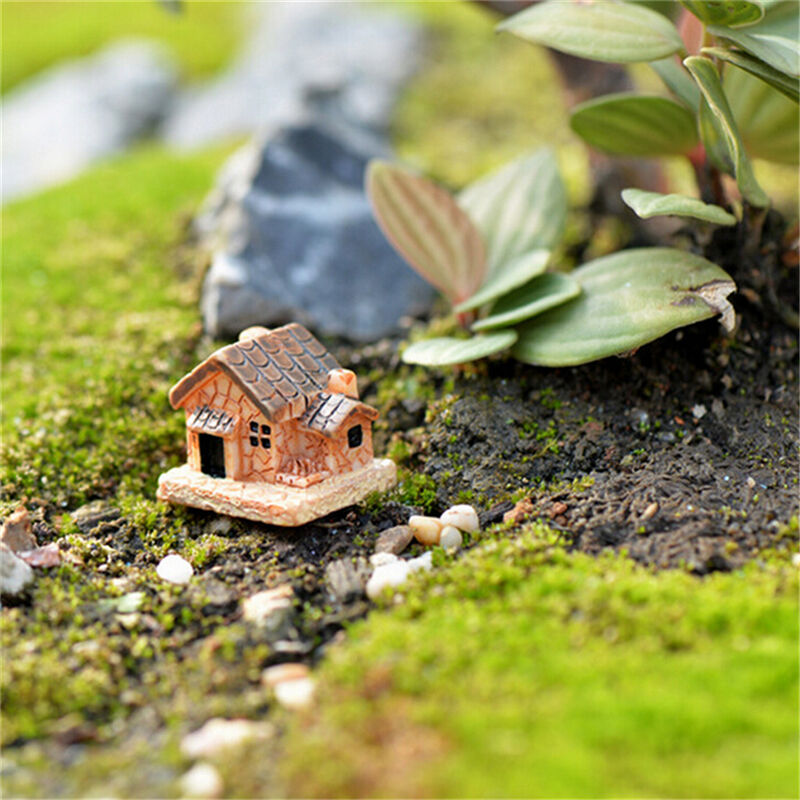 3Pcs Micro Landscape Decoration Small Houses Handicraft Gift Garden Orname.l8
