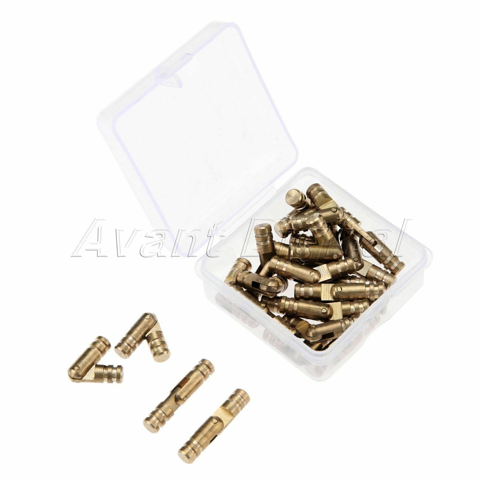 40PCS Brass Barrel Hinges Invisible Hinge Concealed Jewelry Box Cabinet Hinge