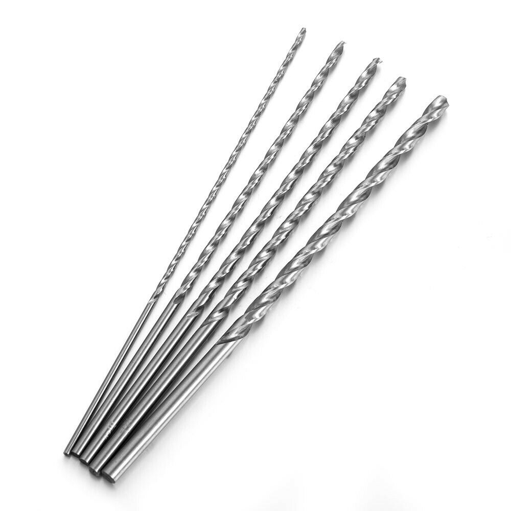5x 160mm High Speed Steel Extra Long Twist Drill Bits Tool For Metal Drilling