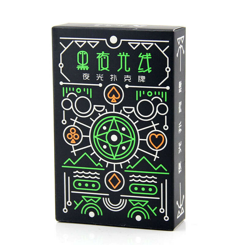 1 Set Black Luminous Playing Cards Glow In The Dark Bar K.l8