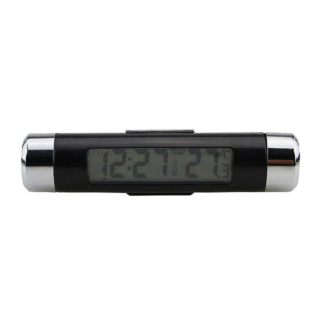 Backlight Mini Electronic Clock with Thermometer Digital LCD Display for Car Air