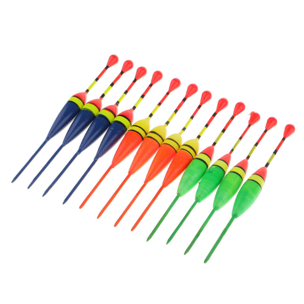 2X 12pcs Fishing Float Bobbers Wood Vertical Fishing Buoys Bait Indicators 11cm