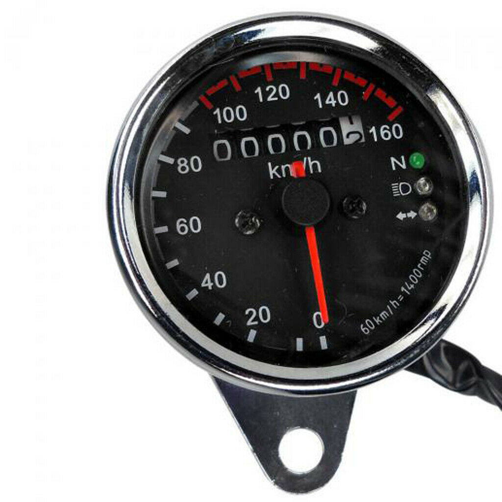 Universal Dual Motorcycle Odometer Speedometer Gauge LED Signal Light Lamps