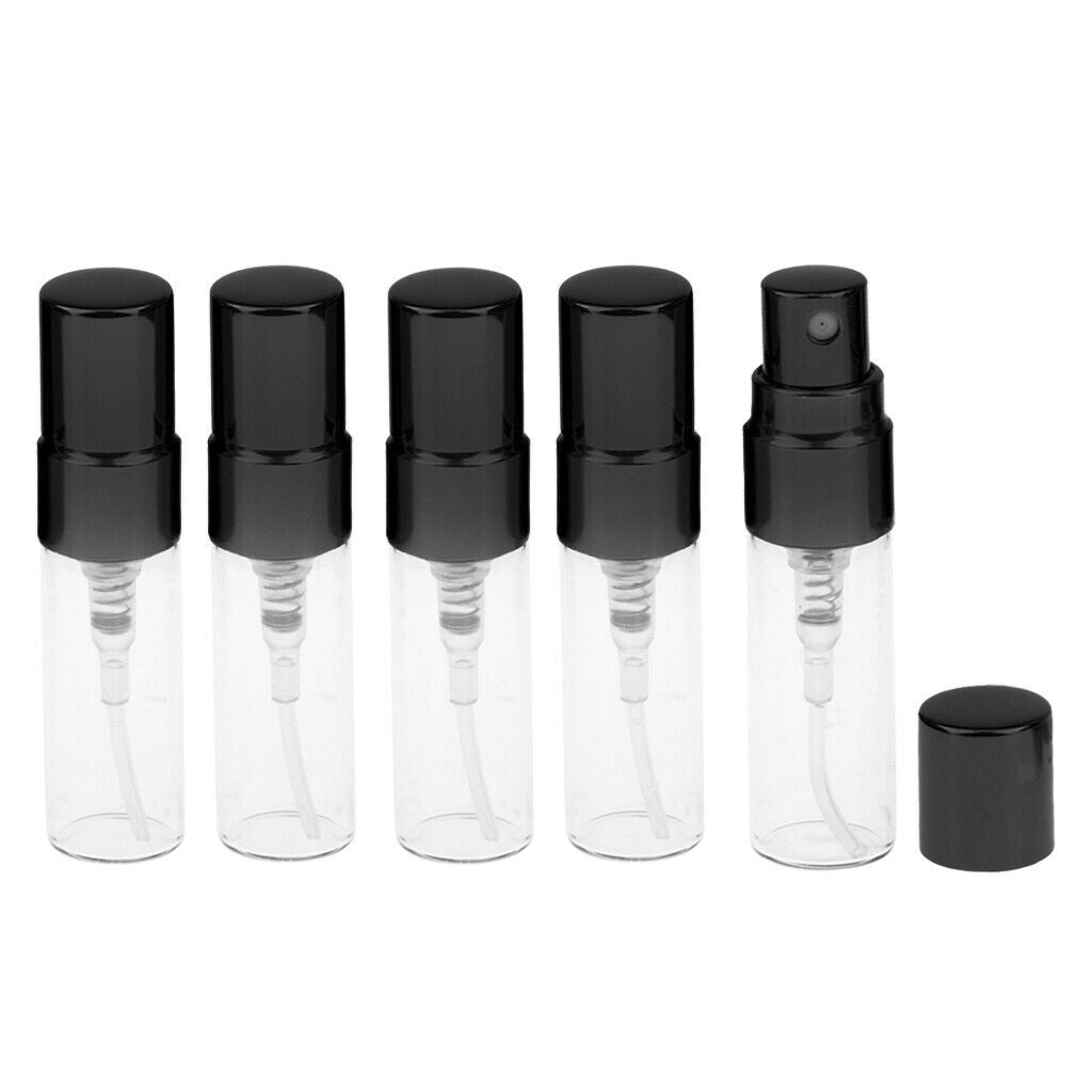 15 Pack 3ML Portable Glass Perfume Empty Bottles, Refillable Pump Dispenser for