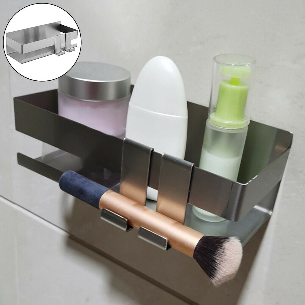 Bathroom Shelf Kitchen Shelf Shower Shelf Basket Organizer with 2 Hooks