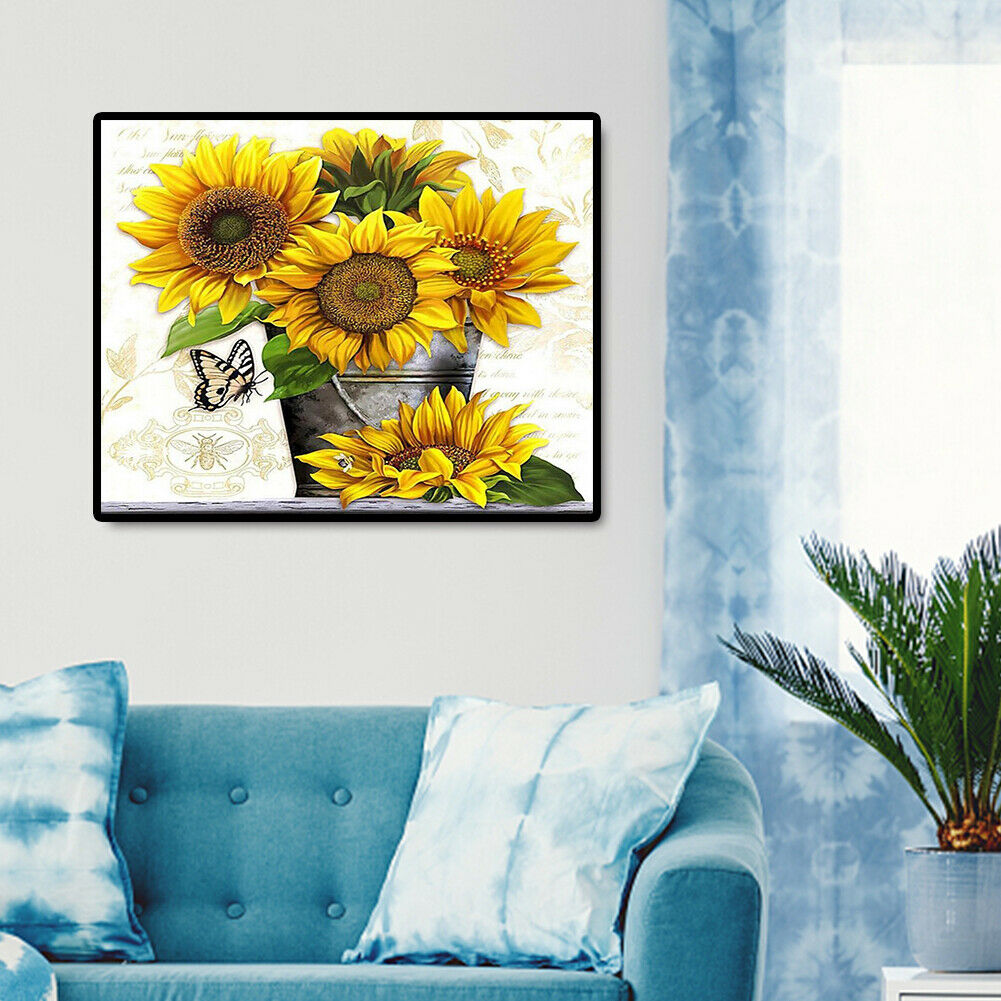 Square Drill Diamond Painting 5D DIY Sunflower Rhinestone Cross Stitch Kit