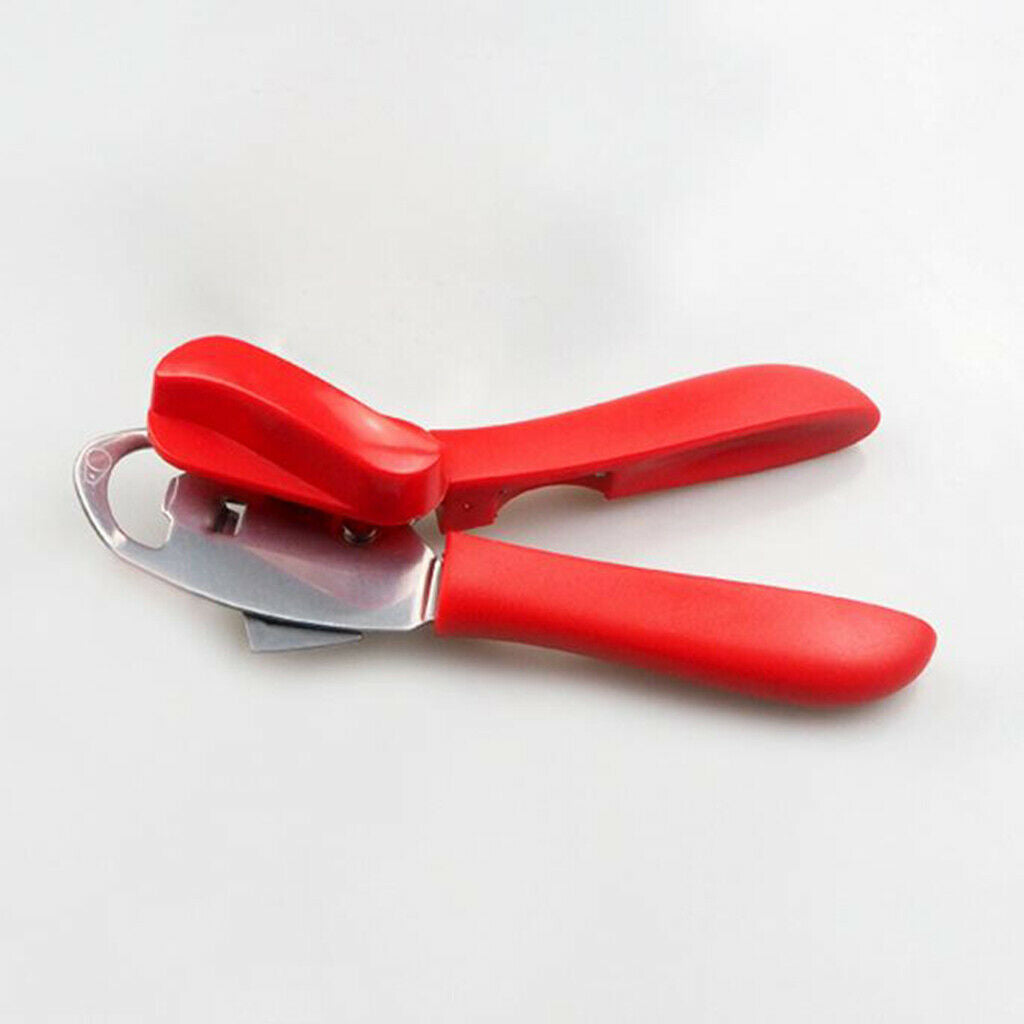 Manual Opener Bottle Openers Professional Handheld for Cans Smooth Edge red