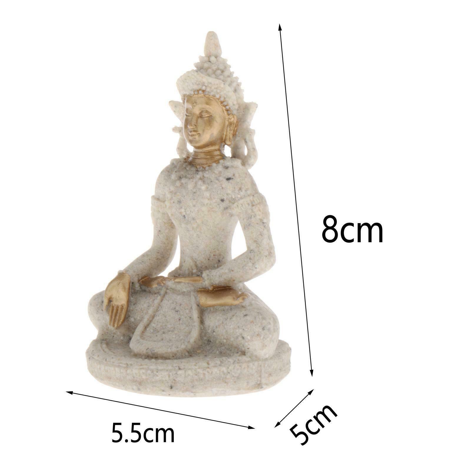 Buddha Statue in Meditation Pose Made with Natural Sandstone Bring Good Luck