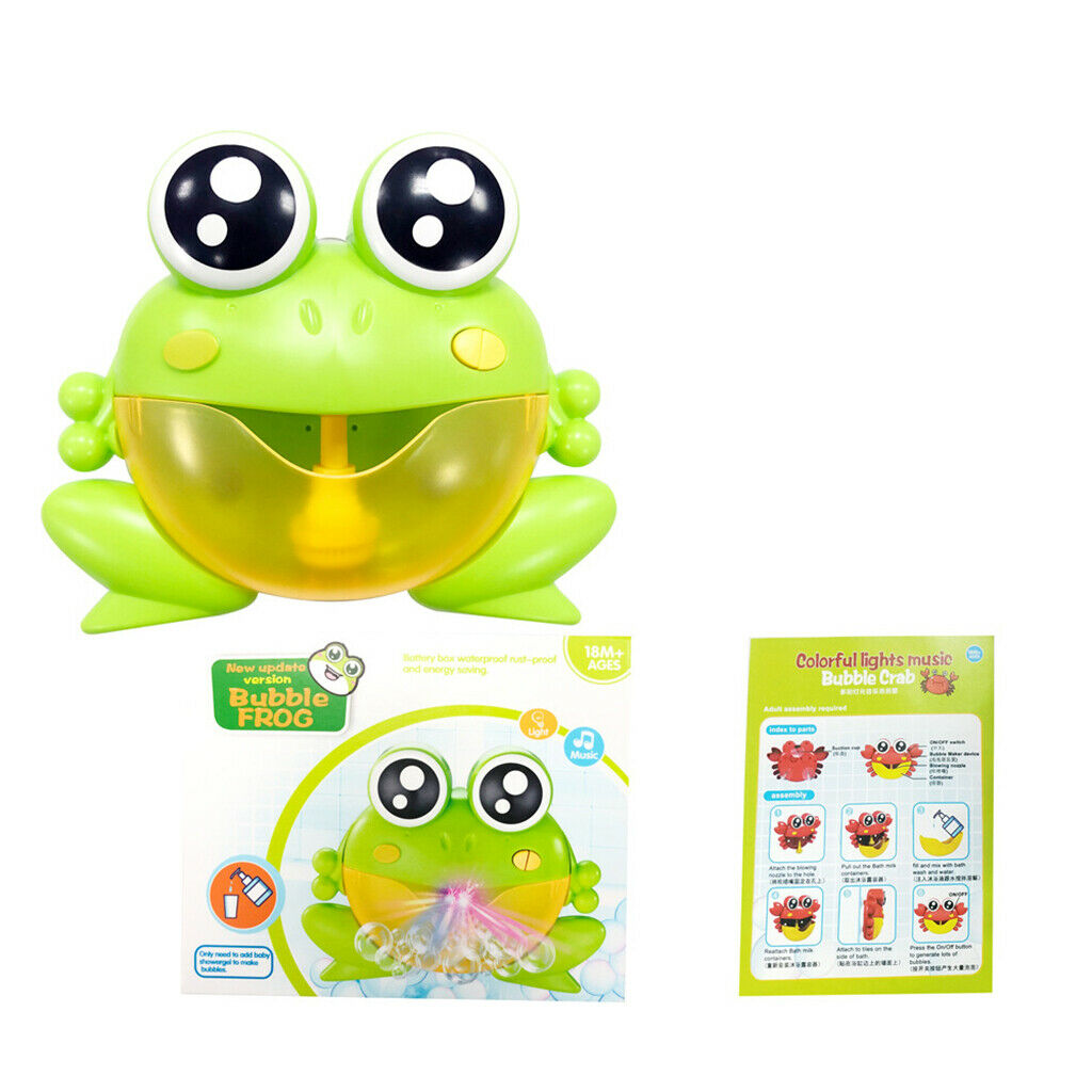 Battery Powered Automatic Frog Bubble Machine, Portable Bubbles Maker for Kids