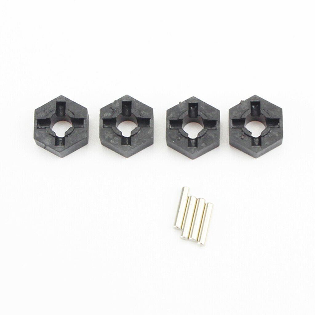 4Pack RC Hex Wheel Hubs & Steel Pins for WLtoys 104001 Vehicles Car Buggy