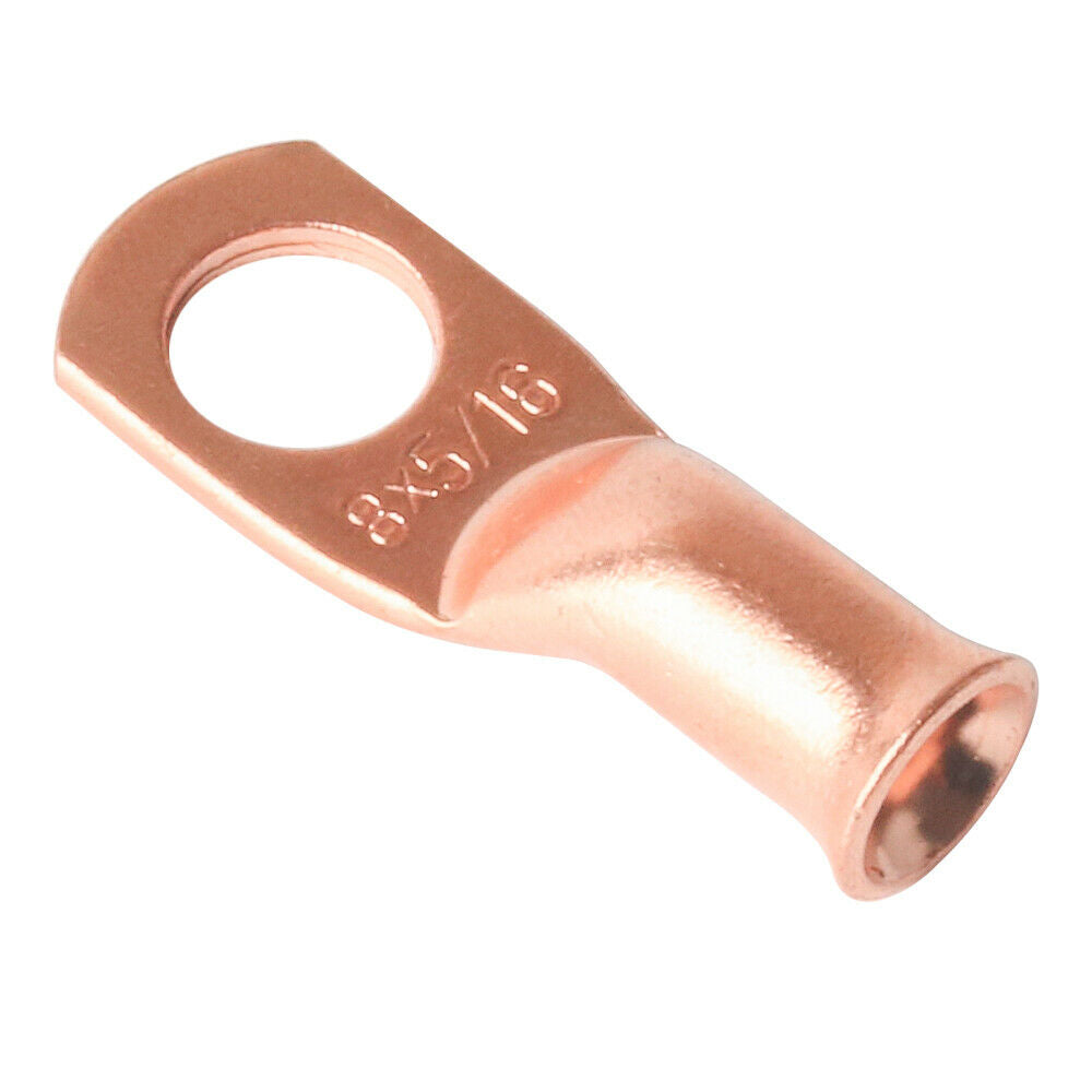 20PCS 8AWG-5/16" Bare Copper Lug Battery Welding Connectors Ring Terminal