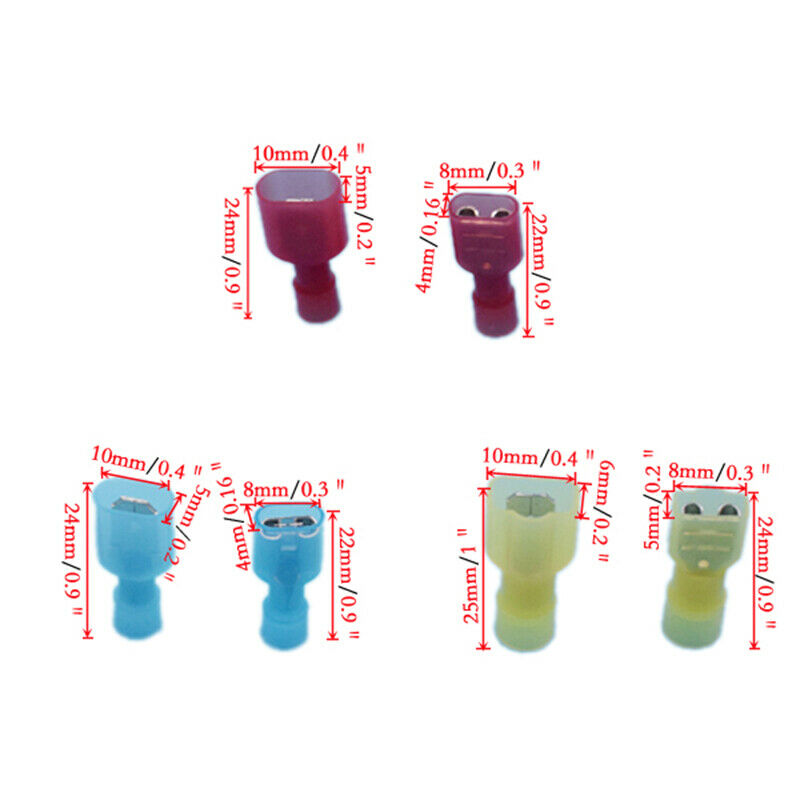 240PCS Nylon Electrical Crimp Wire Connectors Terminals Spade Insulated with Box