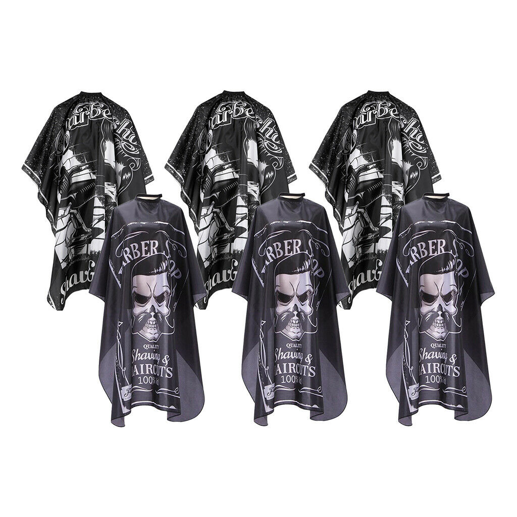 6 Pieces Haircut Cape Barber Family Gown Waterproof Patterned Dyeing Aprons