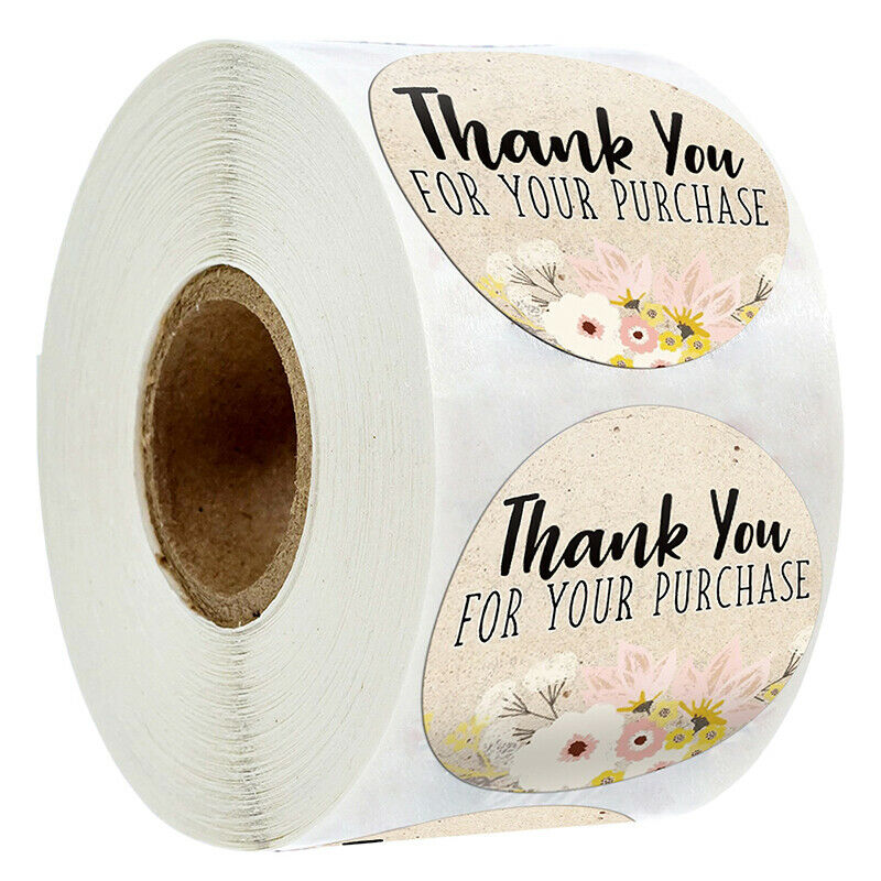500Pcs/roll thank you for your purchase Stickers Business Sticke.l8