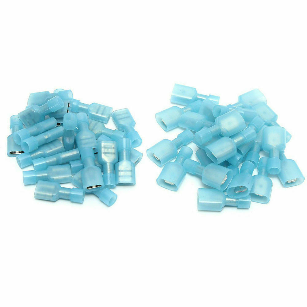 50pcs Female & Male Fully Insulated Wire Terminals Connector Nylon Spade Crimp