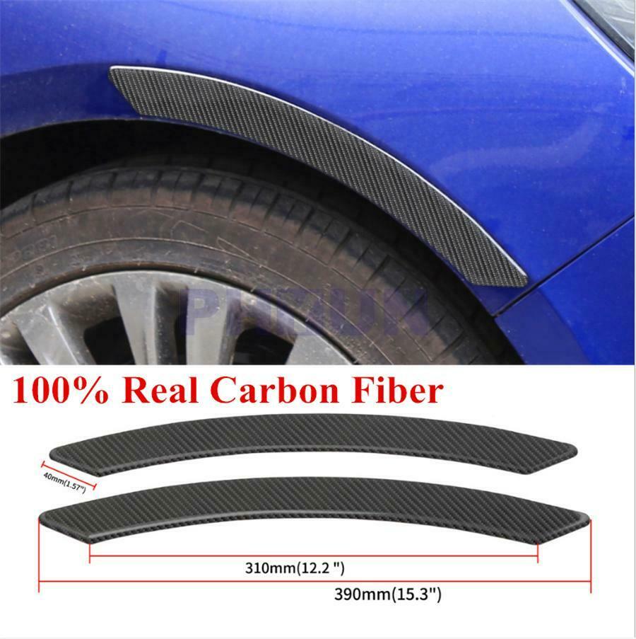 2pcs Real Carbon Fiber Car Fender Flares Arch Wheel Eyebrow Protector Stickers