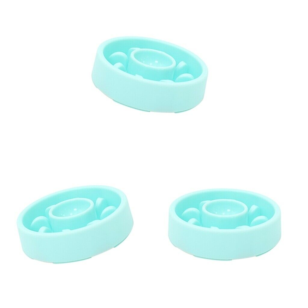 Set of 3 Pet Dog Food Slow Feeder Pet Anti-Chocking Bowls For Dogs Cat