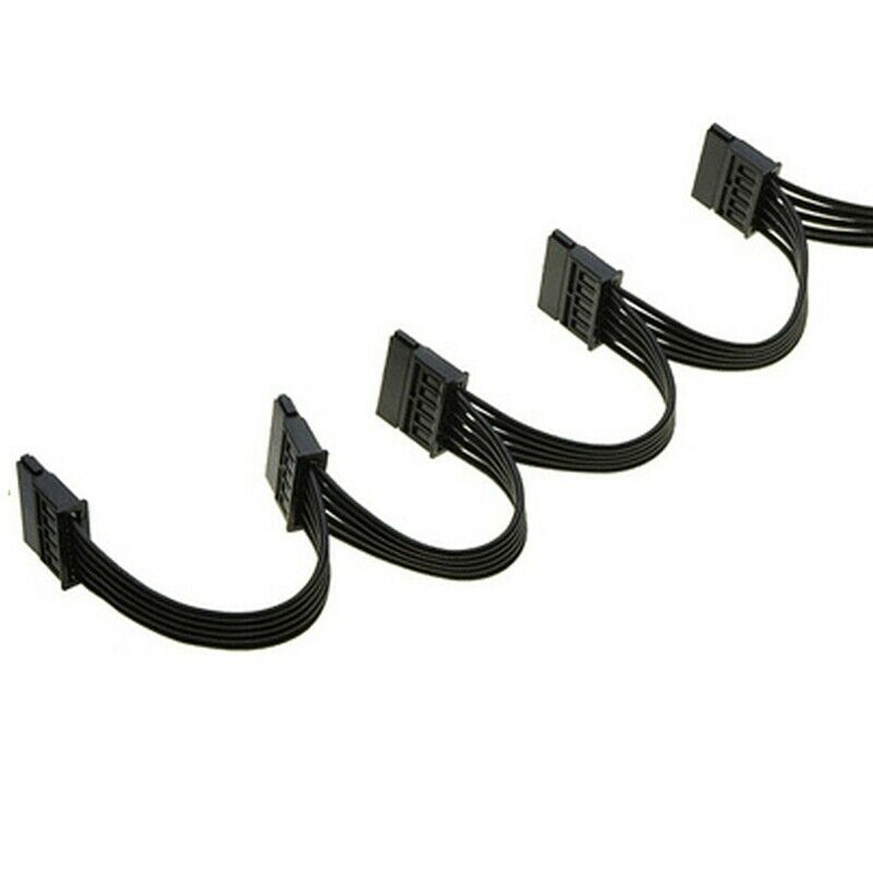 4Pin IDE 1 to 5 SATA 15Pin Hard Drive Power Supply Splitter Cable for DIY PCW3I3