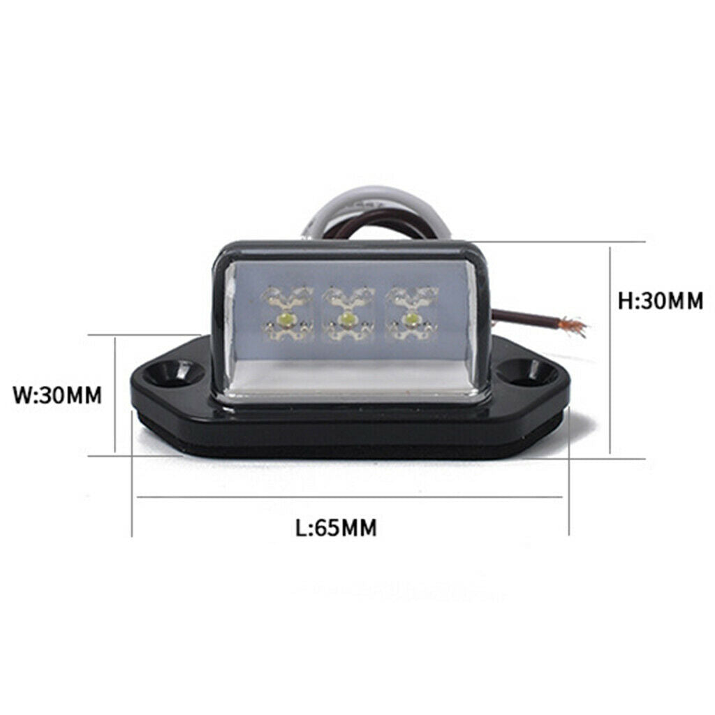 3 LEDs 6000K License Number Plate Light For Car Truck Cargo Tail Rear Light