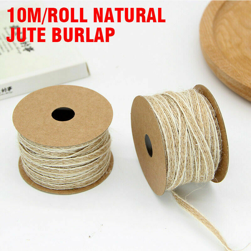 1PC Natural Jute Ribbon Twine Rope String 10m/Roll DIY Craft Burlap Wraps