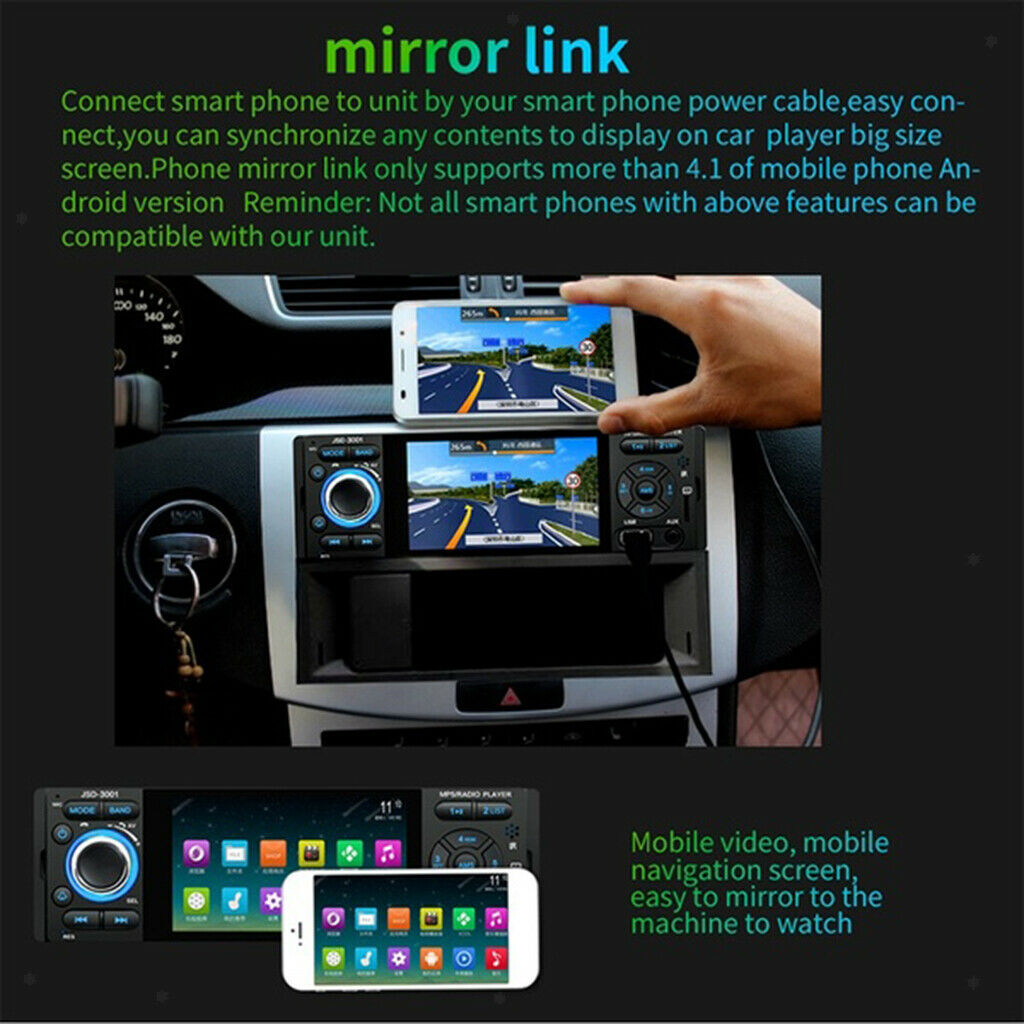 Single Din Car Stereo Radio Receiver, Car MP5 Player Head Unit,Support Bluetooth
