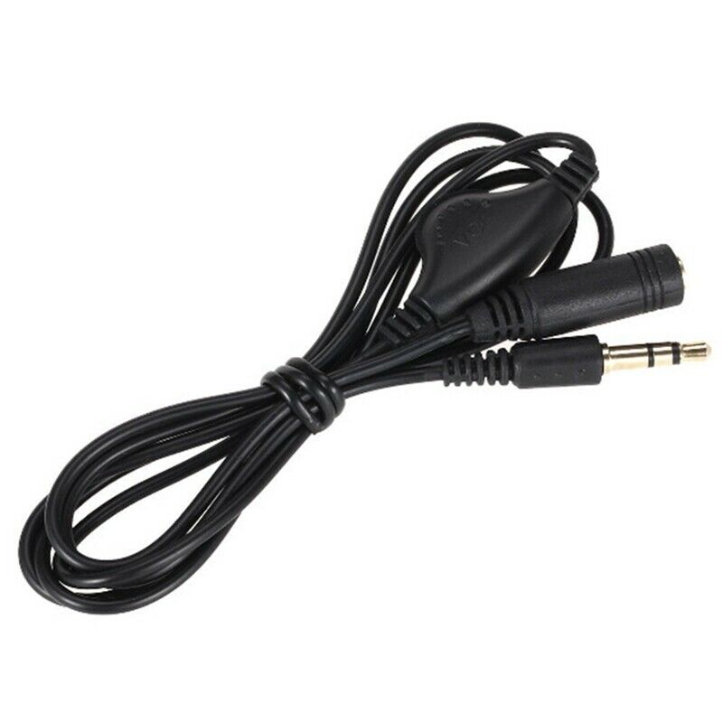 Black 3.5Mm M/F Stereo Headphones Audio Extension Cable 1M with Volume ControlW1