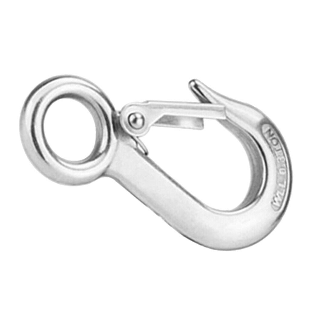 Forged Steel Clevis Grab Eye Hook With Latch For Lifting UTV/ATV Winch Cable -