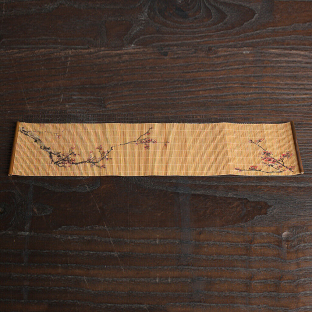 Printing Zen Bamboo Tea Mat Table Cup Mat Coaster Tea Ceremony Accs Table Decor