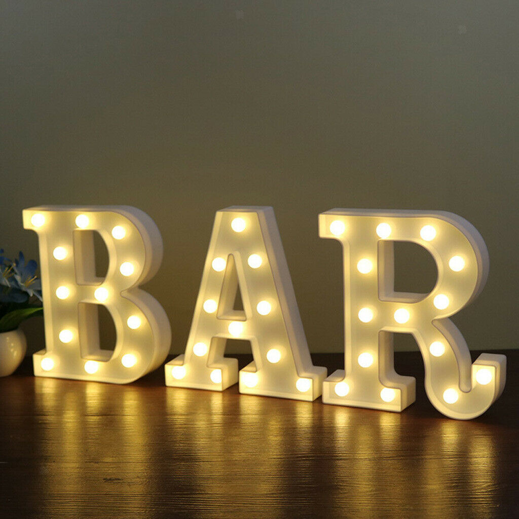 2Pcs LED Alphabet Light Romantic Marquee Letter Light Light Up Hanging Home